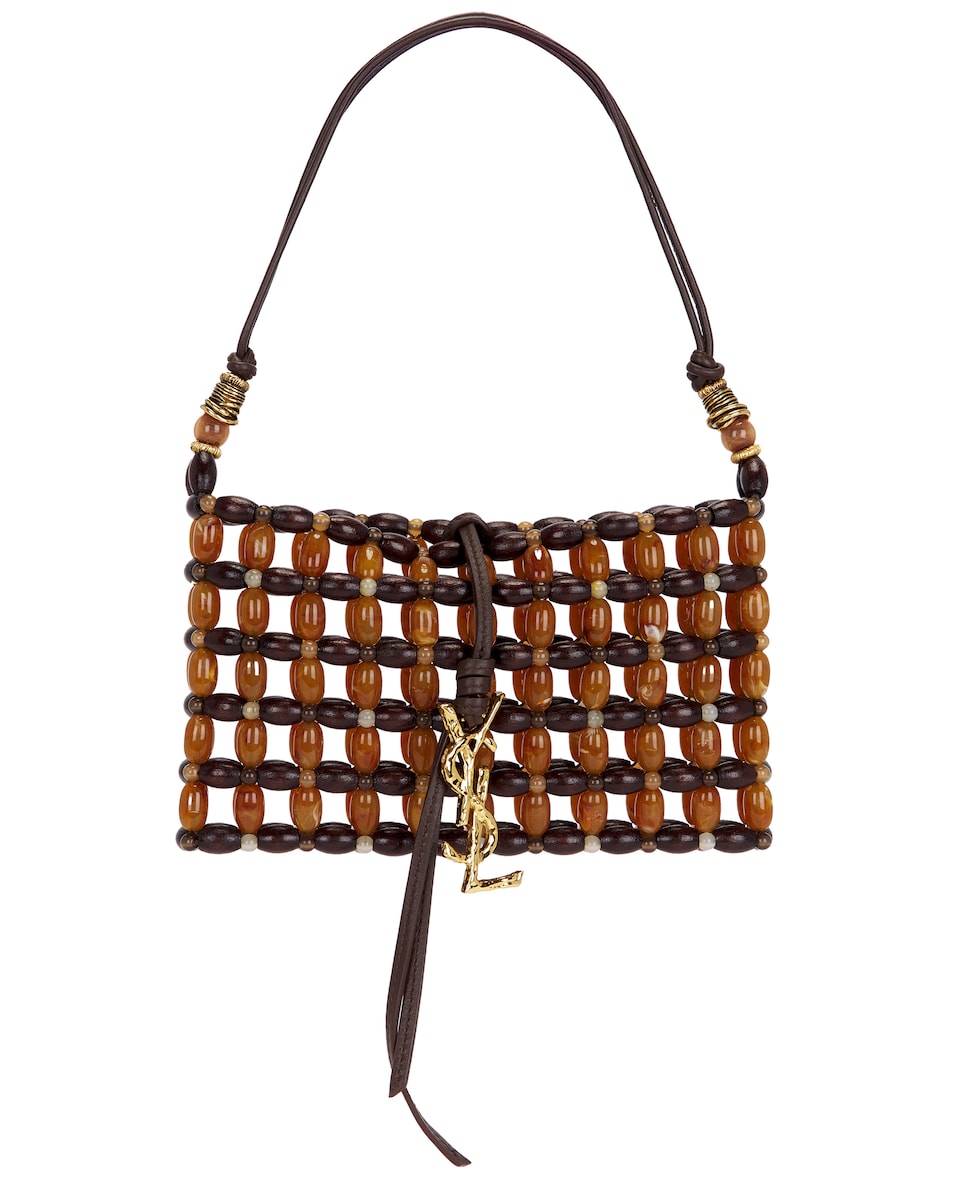 Saint Laurent Mini Evening Bag in Brown & Beige