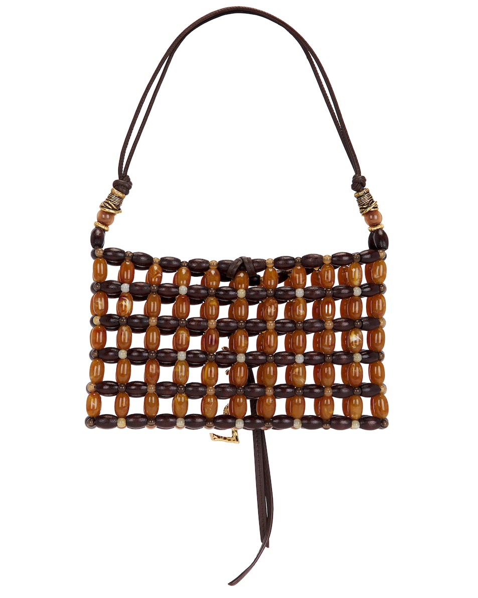 Saint Laurent Mini Evening Bag in Brown & Beige