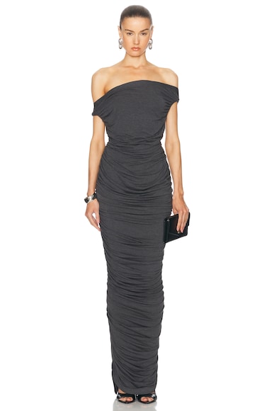 Drop Shoulder Side Shirred Gown, image 2 of 2