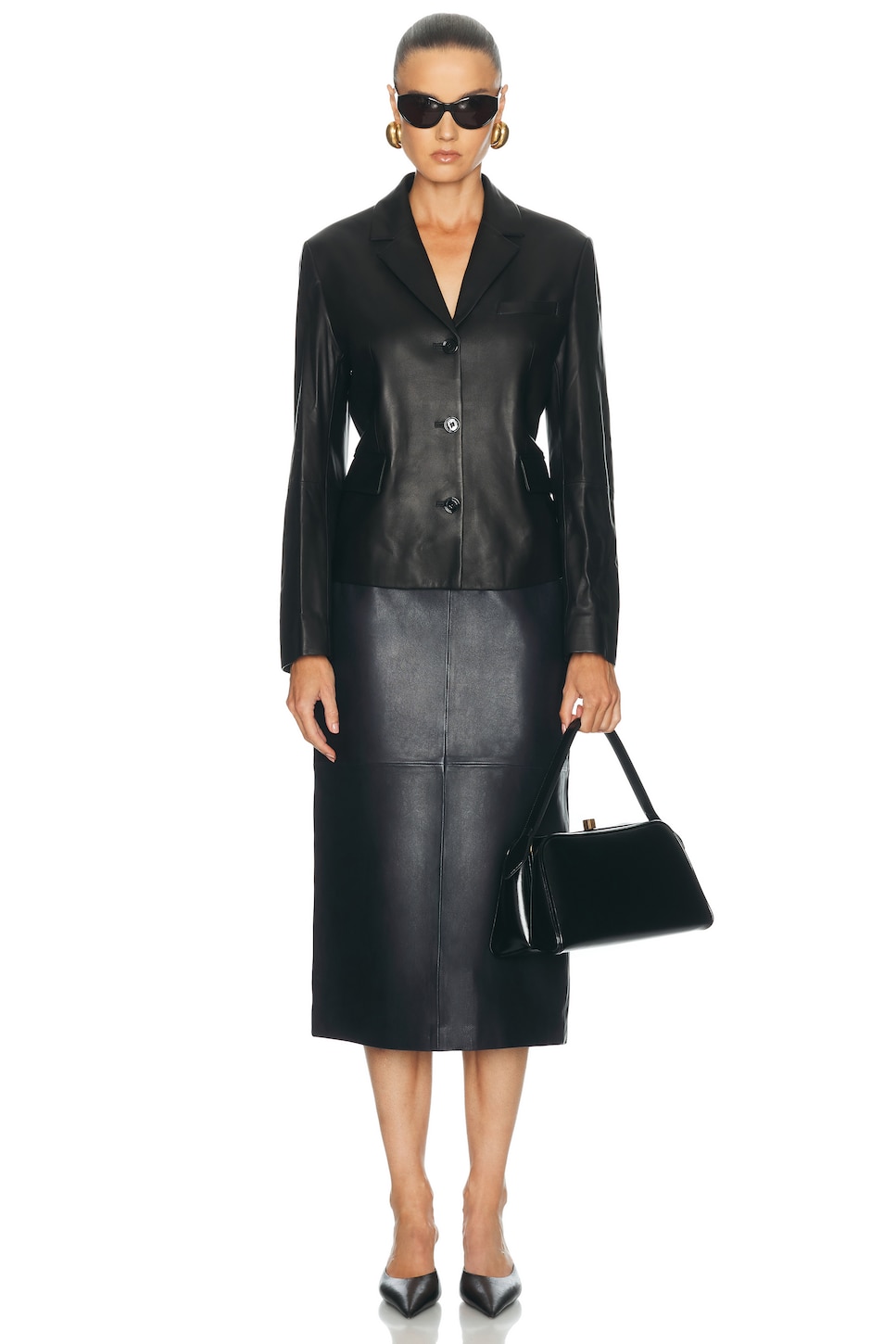 NOUR HAMMOUR Alana Leather Skirt