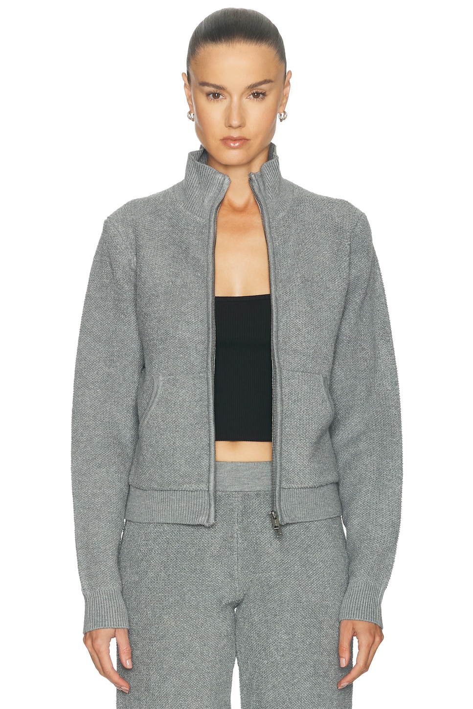 Skims Sherpa Knit Zip Up Jacket